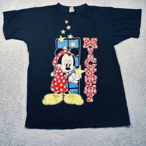 Vintage 90s Mickey Unlimited One Size Fits All Black Graphic T Shirt Sleepy‎